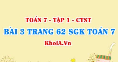 Bài 3 trang 62 SGK Toán 7 Chân trời sáng tạo tập 1